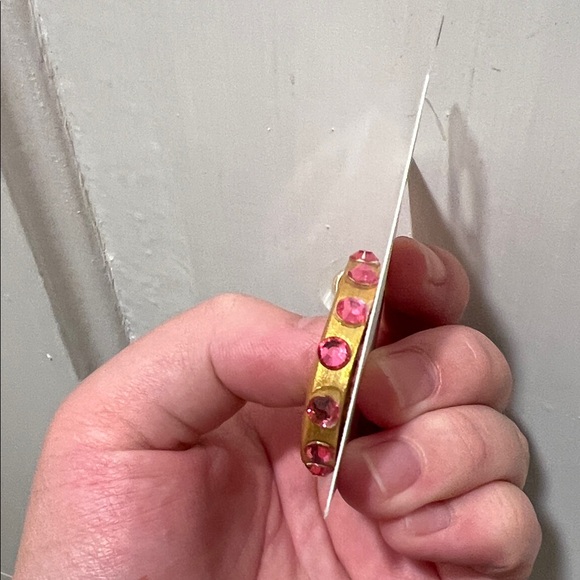 Gold and Pink Earrings by Hidden Truth Jewelry - Picture 2 of 6